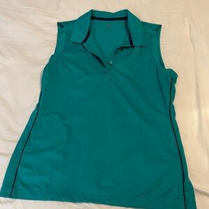 Women's Sleeveless Polo Shirt - Teal